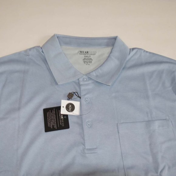 Kenneth Cole Men's Slim Fit Jersey Polo Shirt Size 3XLT NWT Long Sleeves Blue - Picture 3 of 7